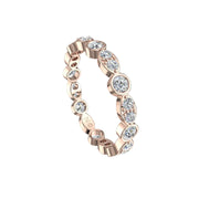 Alliance diamants naturels ronds 1.00 carat or rose Claudia